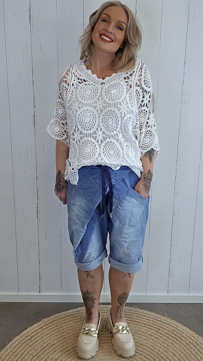 Maren denim jogger shorts