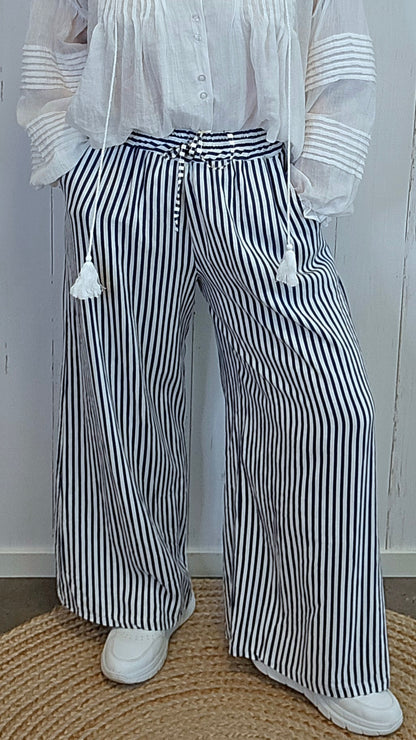 Lydia linbukse navy stripet