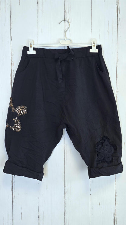 Elsa shorts i viskoseblanding svart