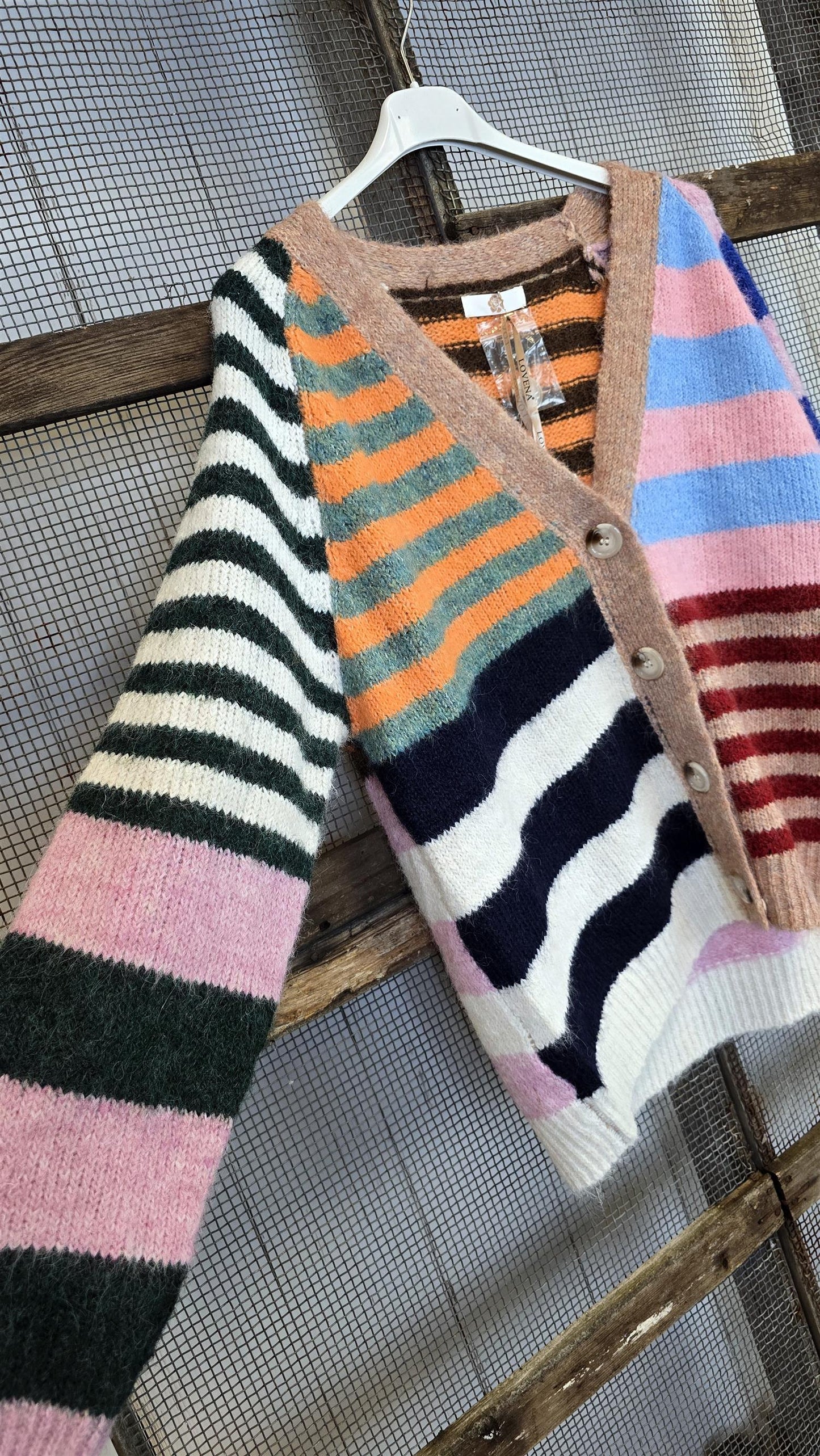 Wendy genser jakke striper