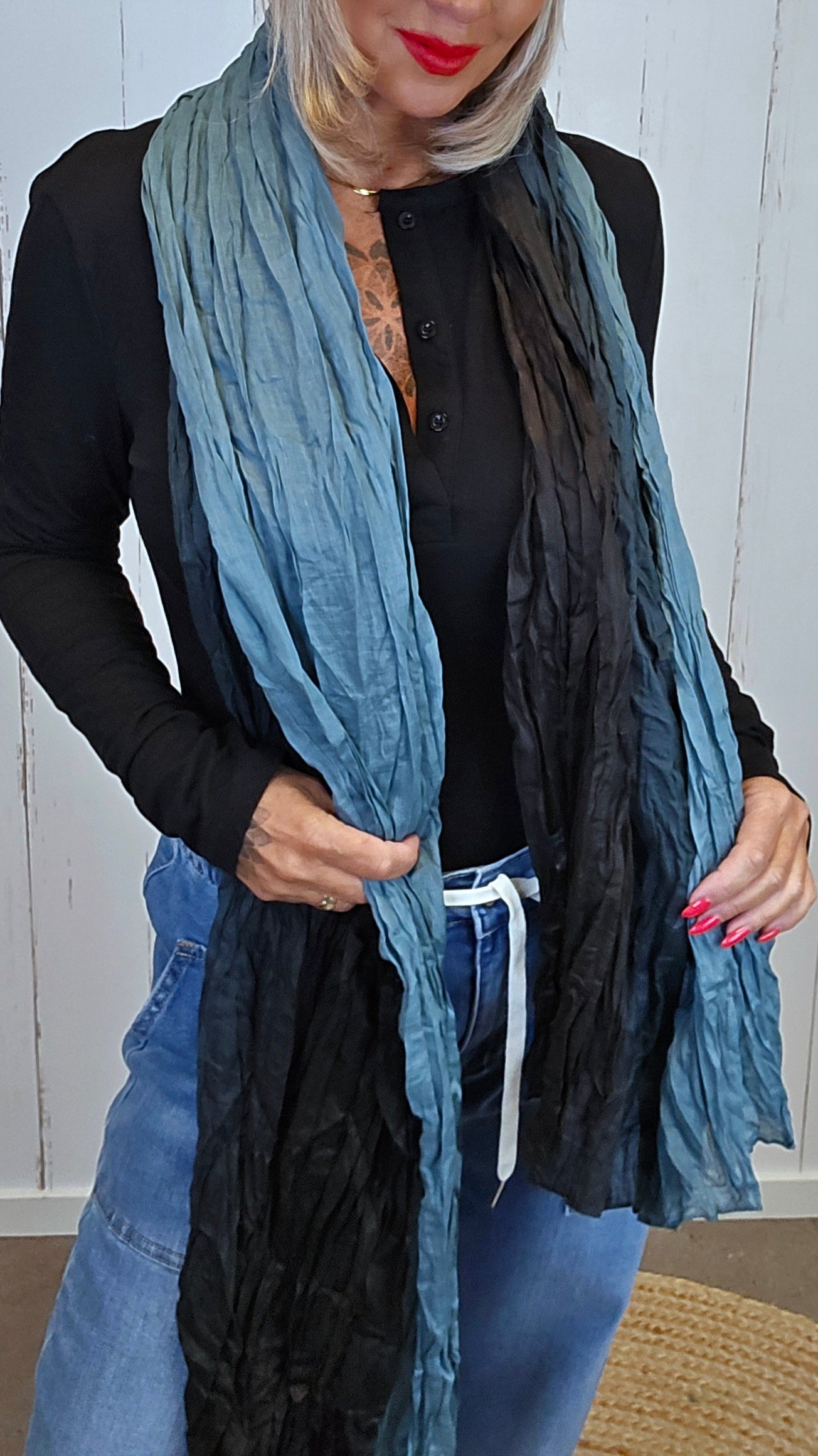 Crinkle skjerf svart
