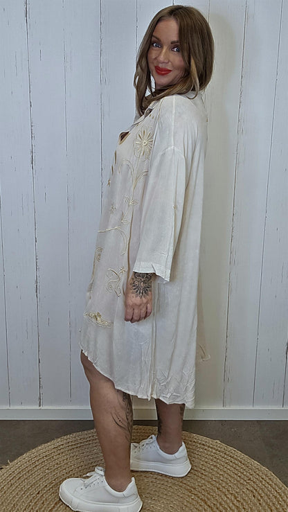 Selma skjortekjole Beige