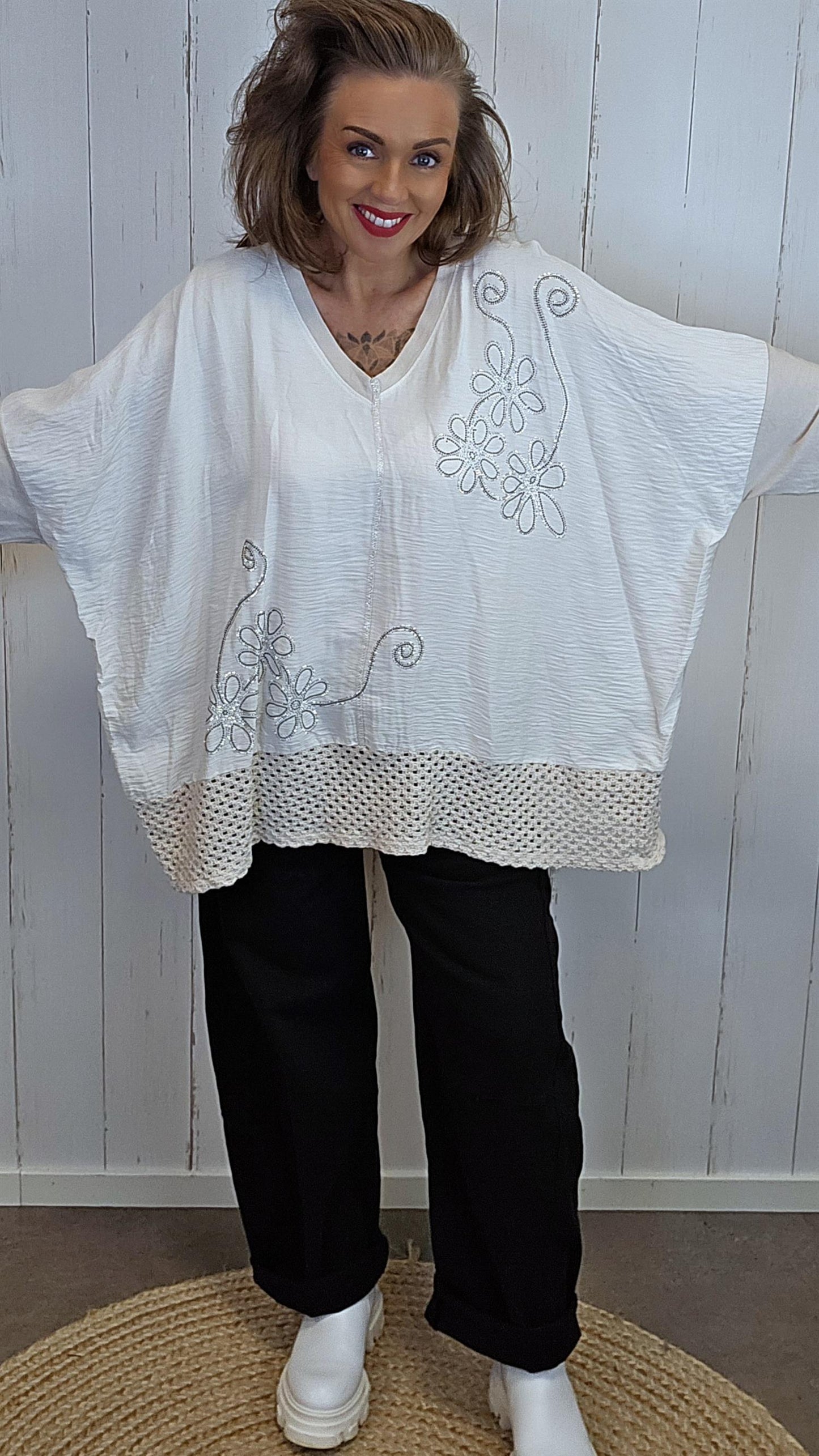 Giselle baggy topp beige