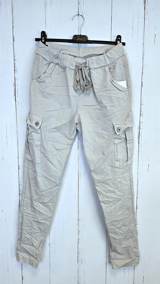 Mia cargo bukse beige