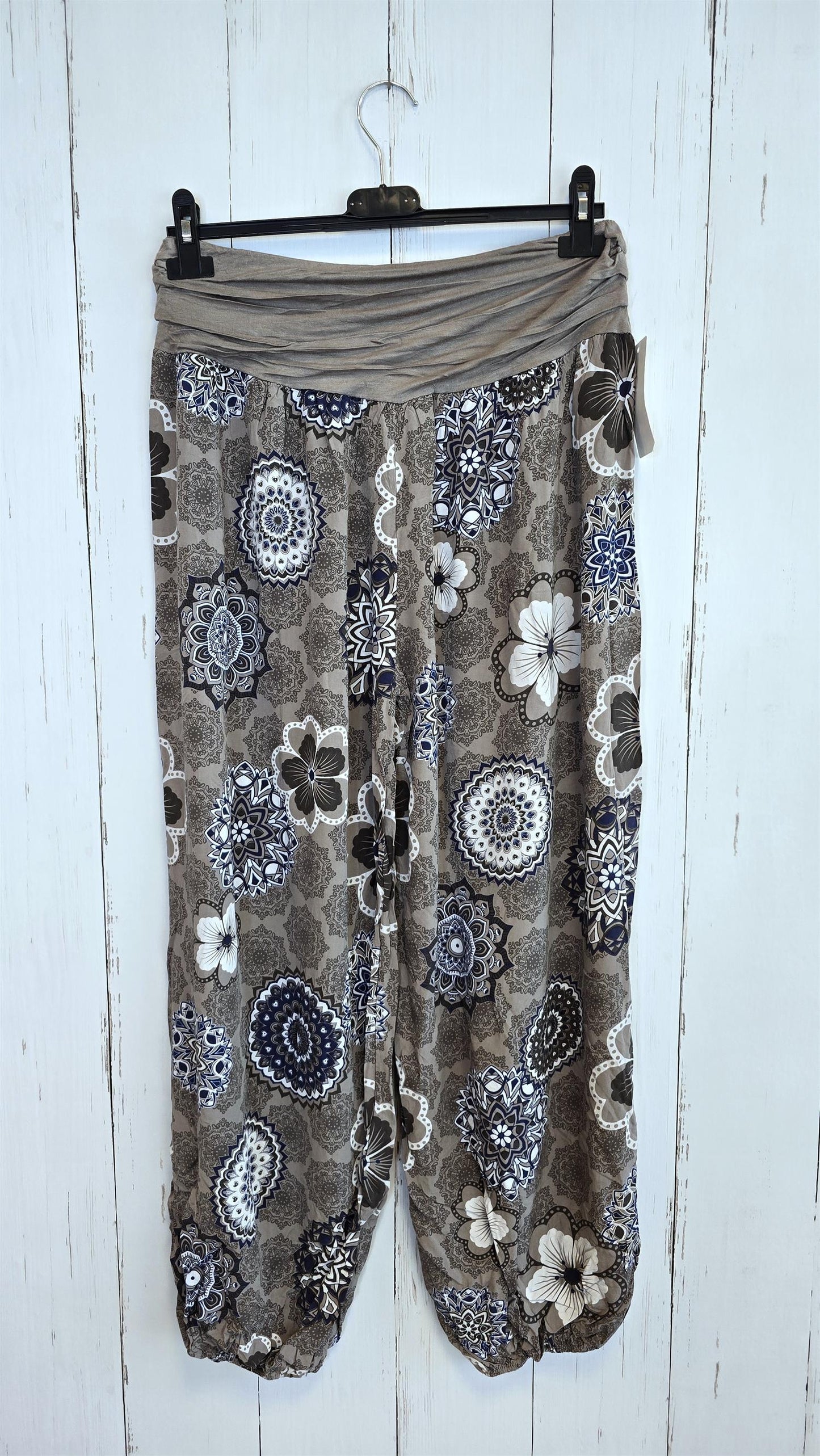 Henriette bukse med print taupe