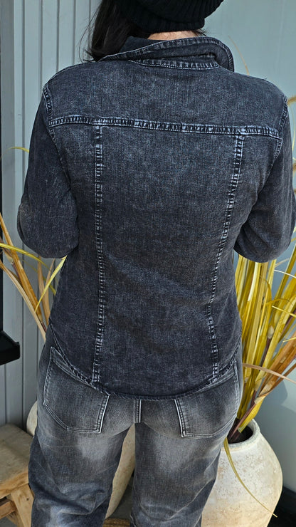 Stormy svart denim skjorte