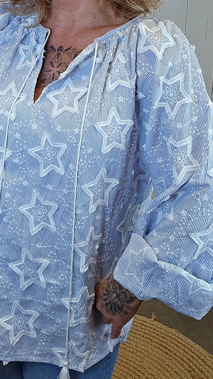 Stella bluse med stjernemønster