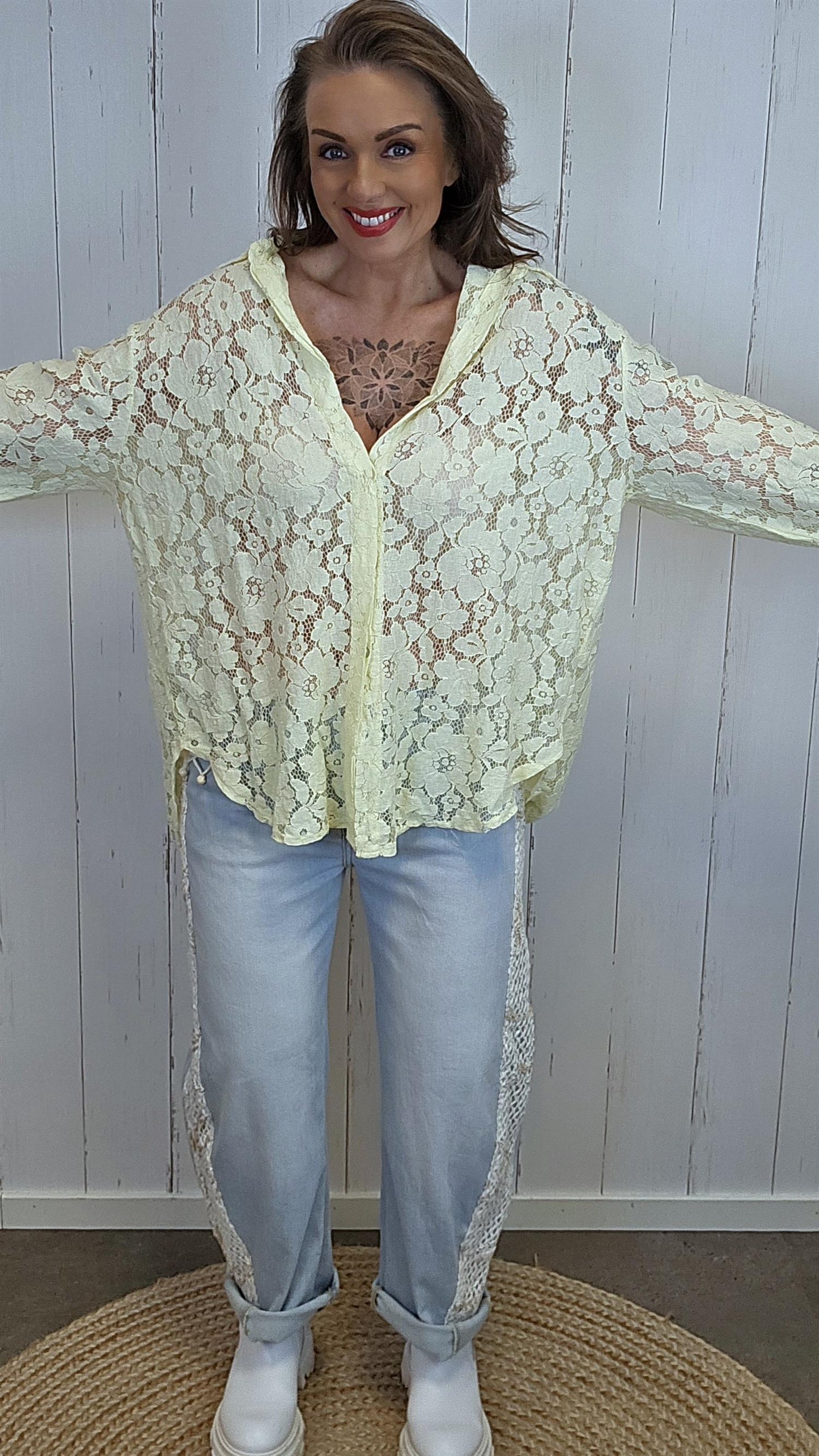 Alva blondeskjorte gul