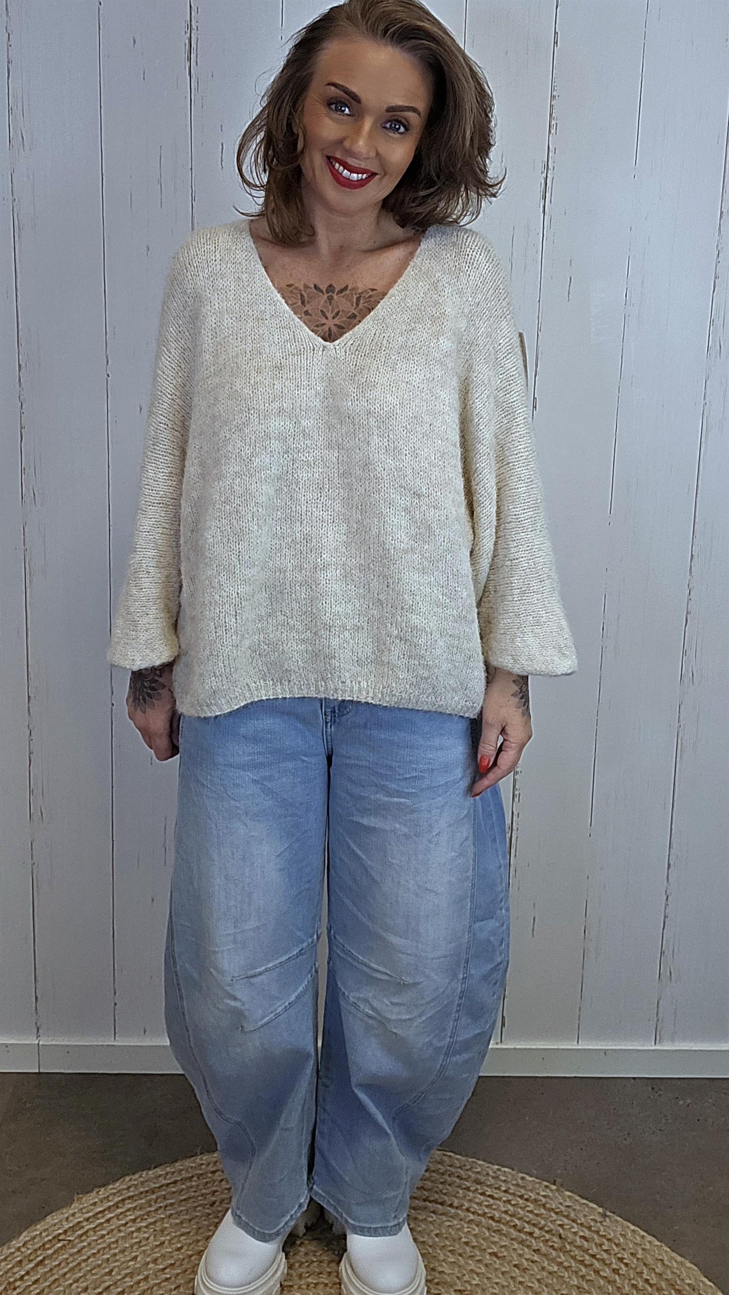 Anna genser beige