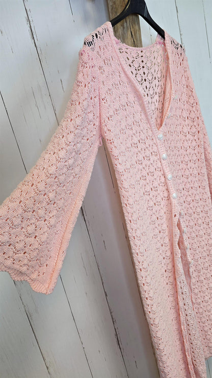 Solveig heklet kjole rosa