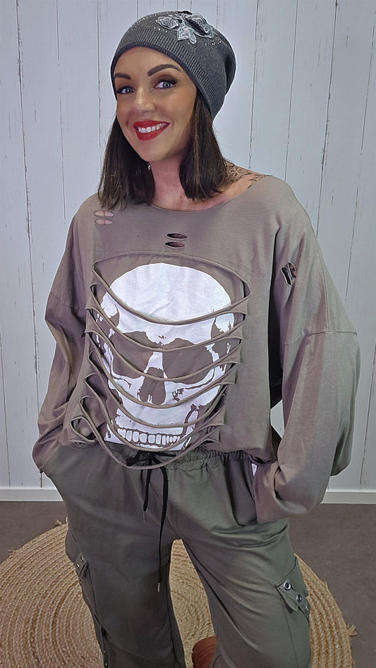 Raven topp taupe