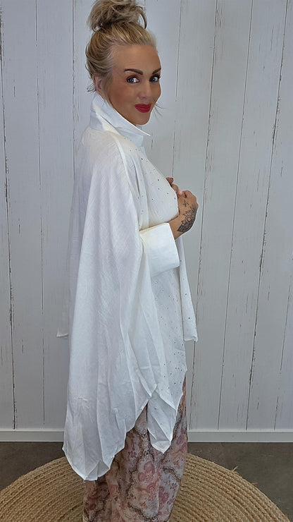 Dalia Poncho skjorte offwhite