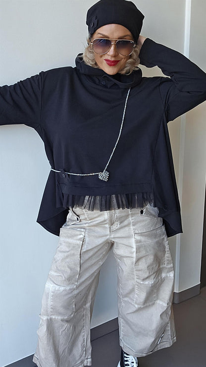 Tulle hette genser svart