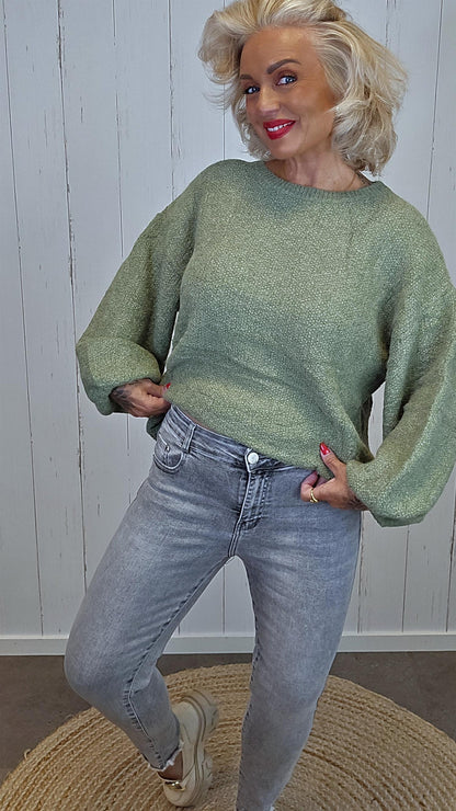 Amalie slim jeans slitt grå