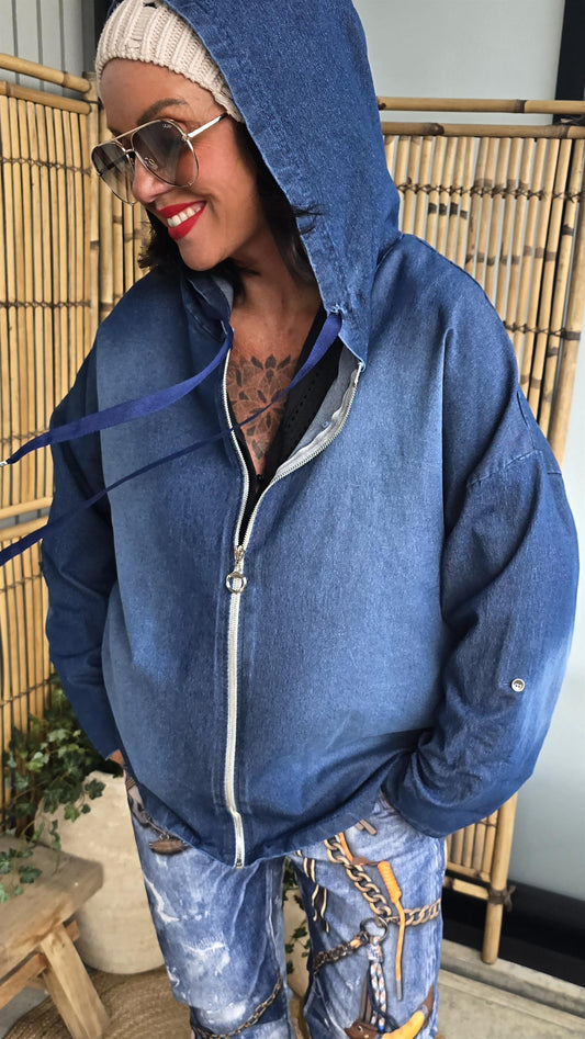 Izzy denim hettejakke