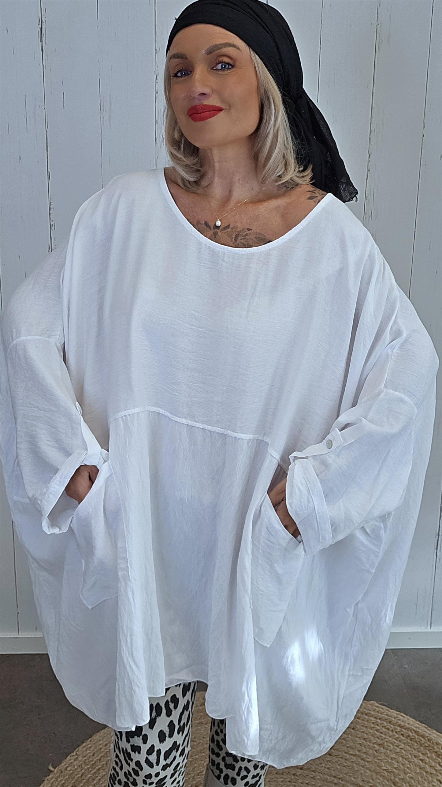 Clara baggy topp hvit
