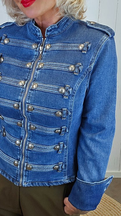 Jeans jakke med Dekor