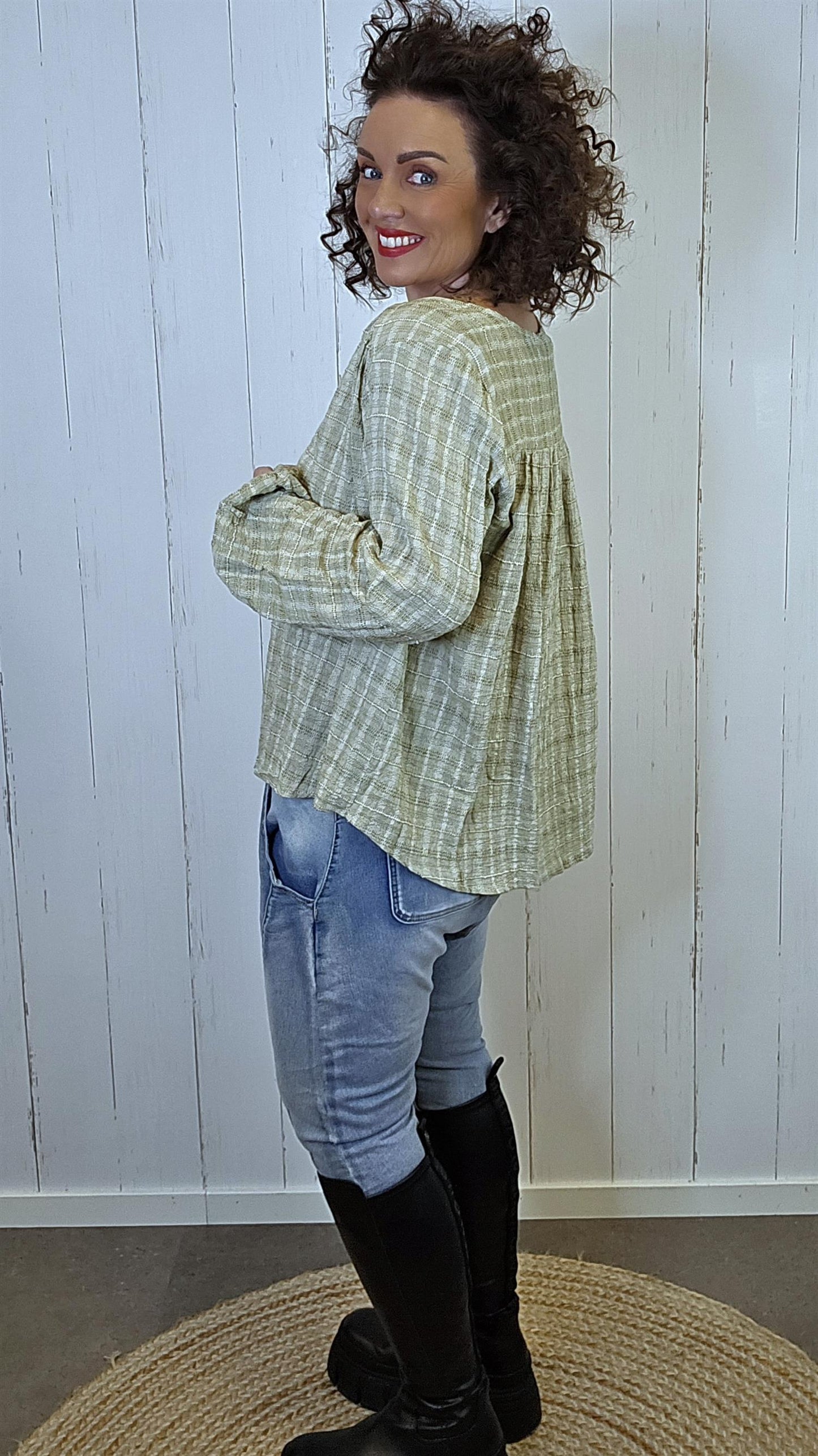 Freja bomullsbluse grønn