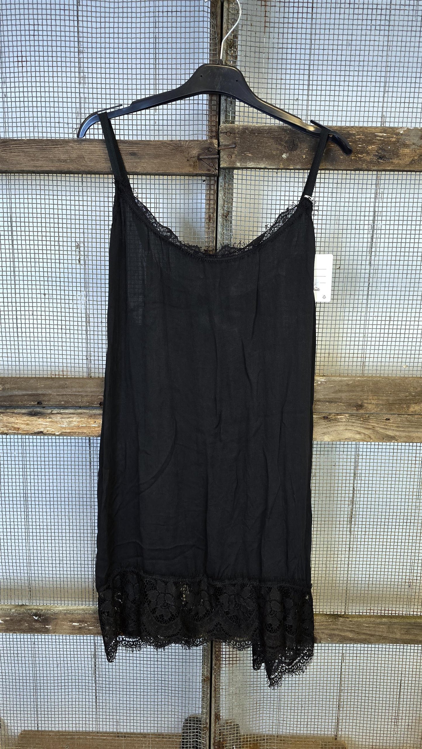 Evelina Singlet med blonder svart