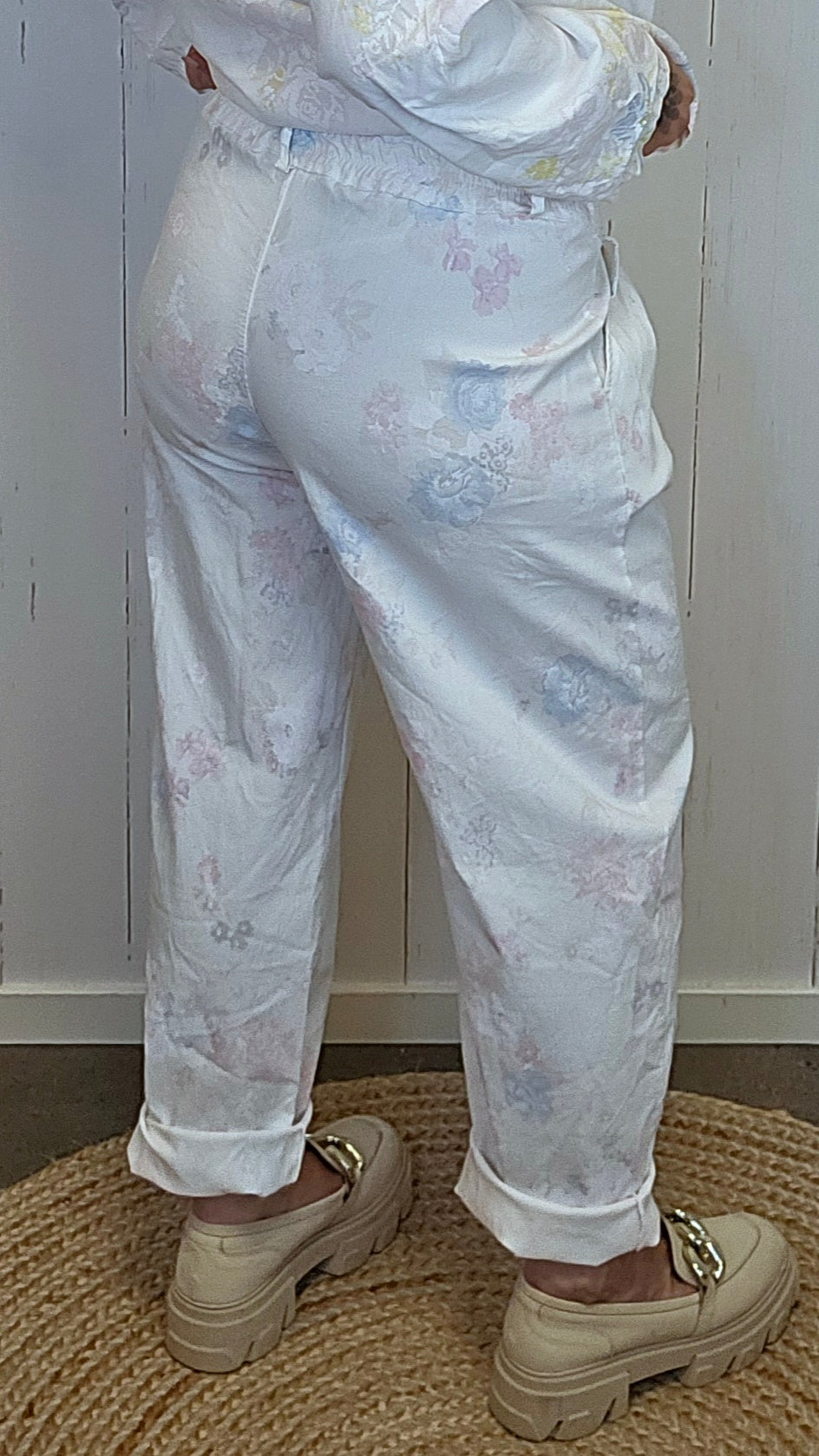 Nora blomsterbukse offwhite