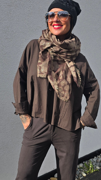 Leo skjerf brun