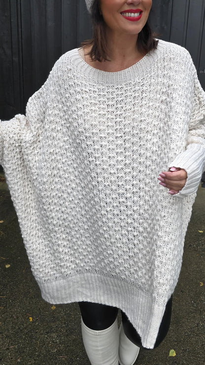 Inez baggy genser beige