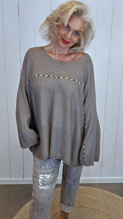 Elin Oversized Genser Taupe