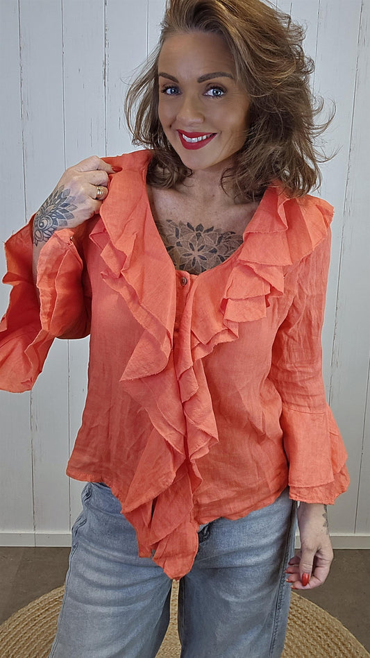 Abby lin skjorte korall