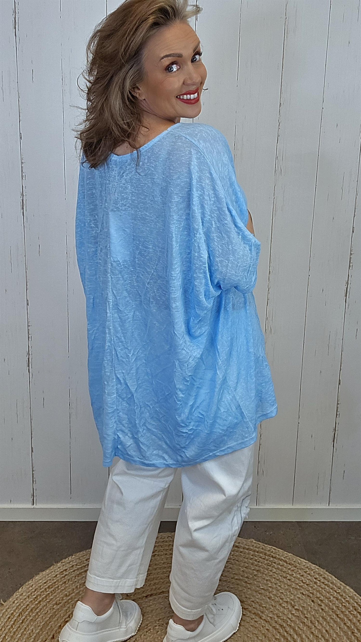 Catty oversized topp Turkis