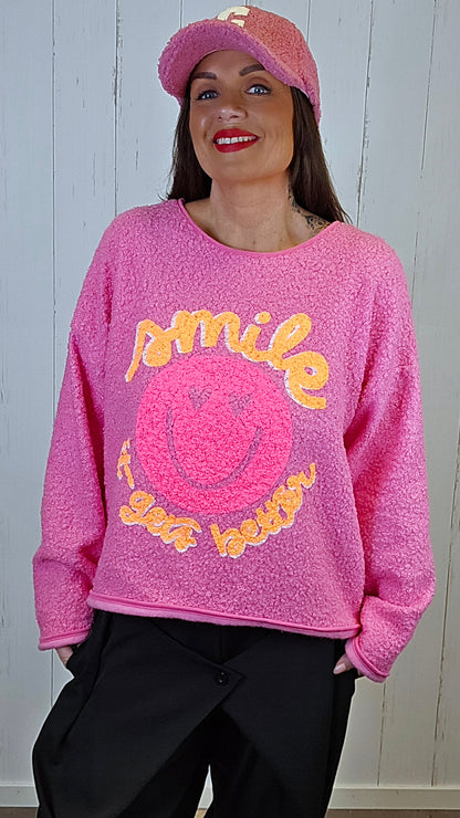Smile genser rosa