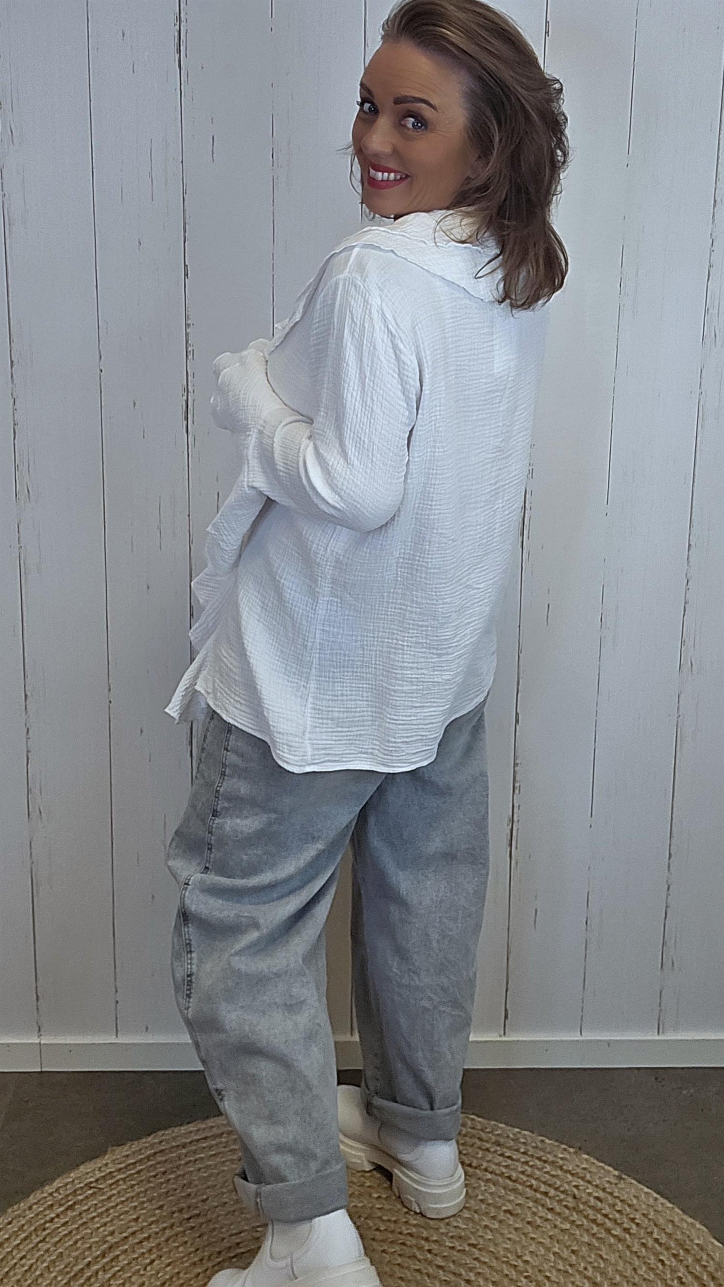 Jonna volang skjorte hvit