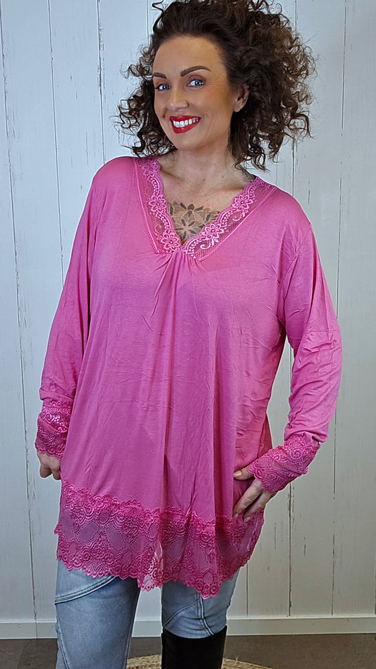 Frenchy topp rosa