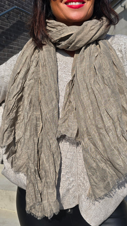 Crinkle skjerf taupe