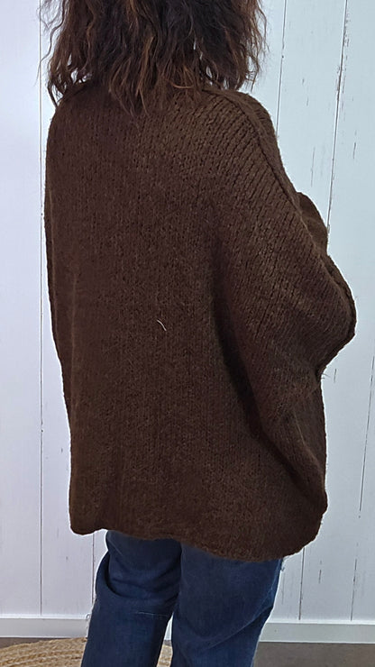 Sofia strikkegenser brun