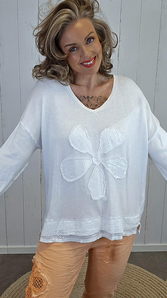 Ava topp blomst hvit