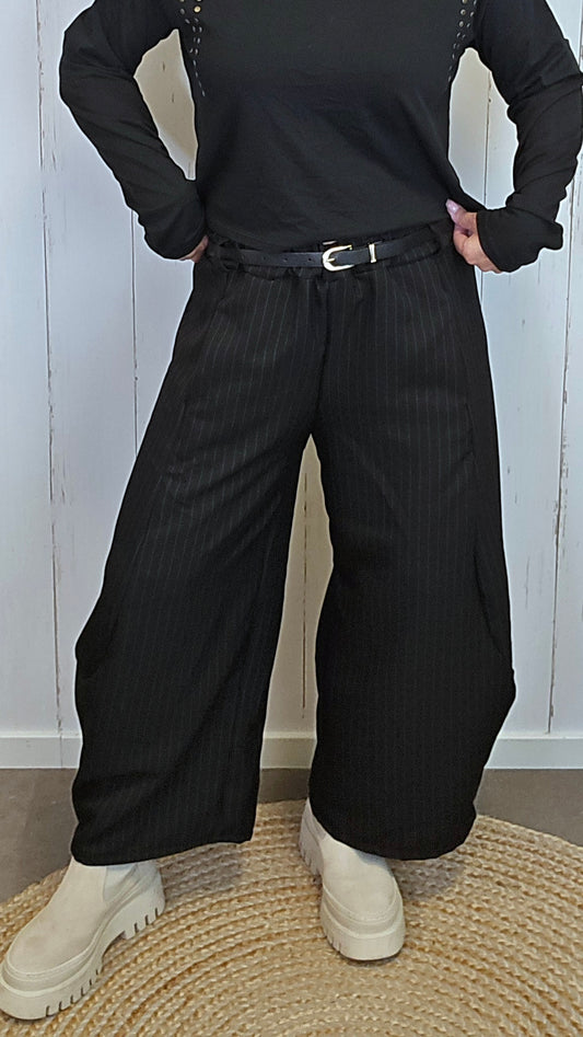 Alba pinstripe dressbukse i barrel-modell