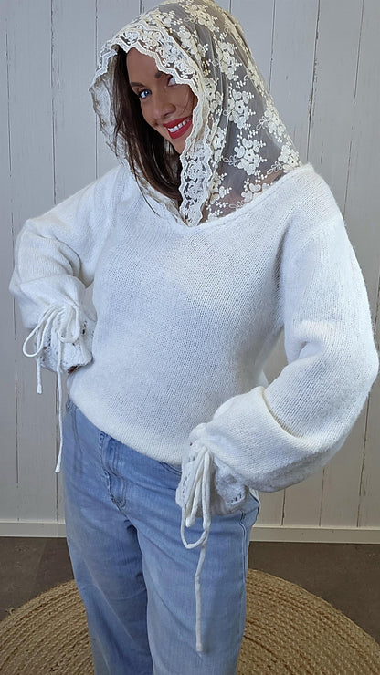 Rachel hette genser med blonder