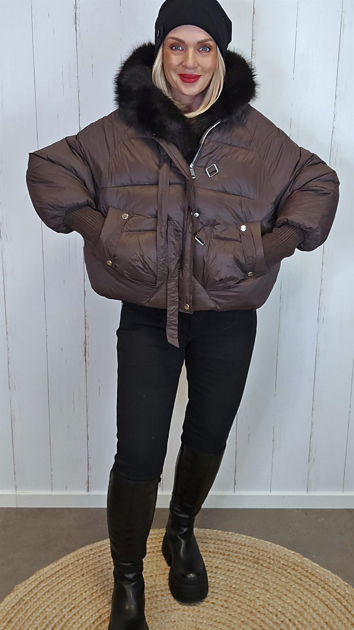 Talia oversized statementjakke brun