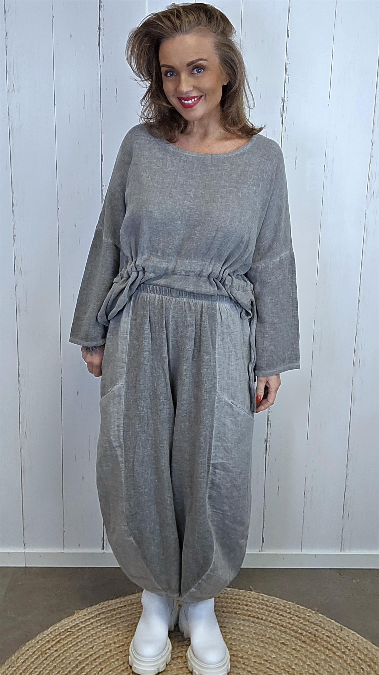 Becky baggy bukse grå