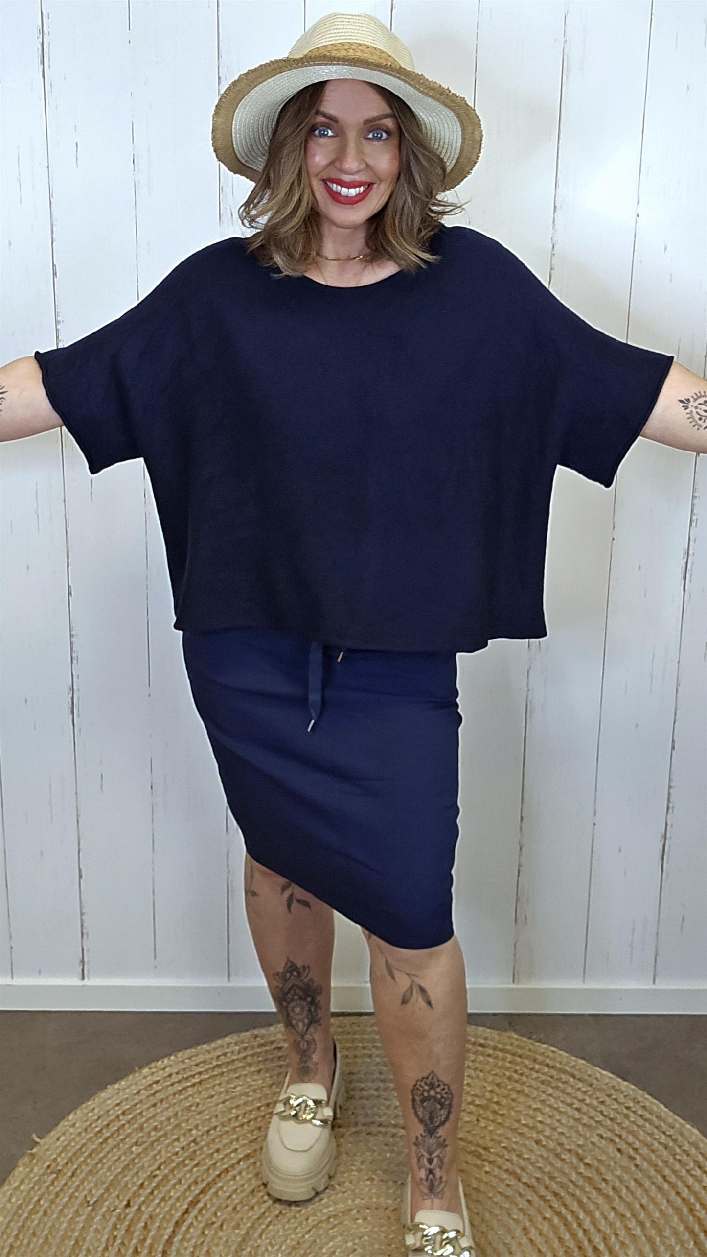 Luna genser topp navy