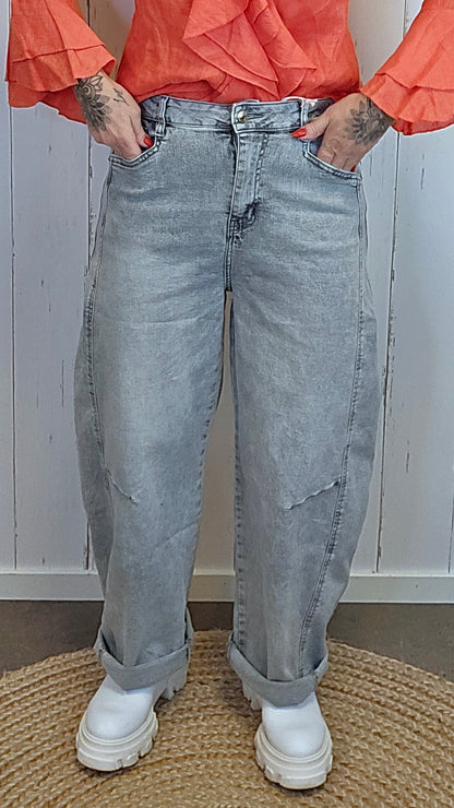 Karostar Barrel jeans lysegrå
