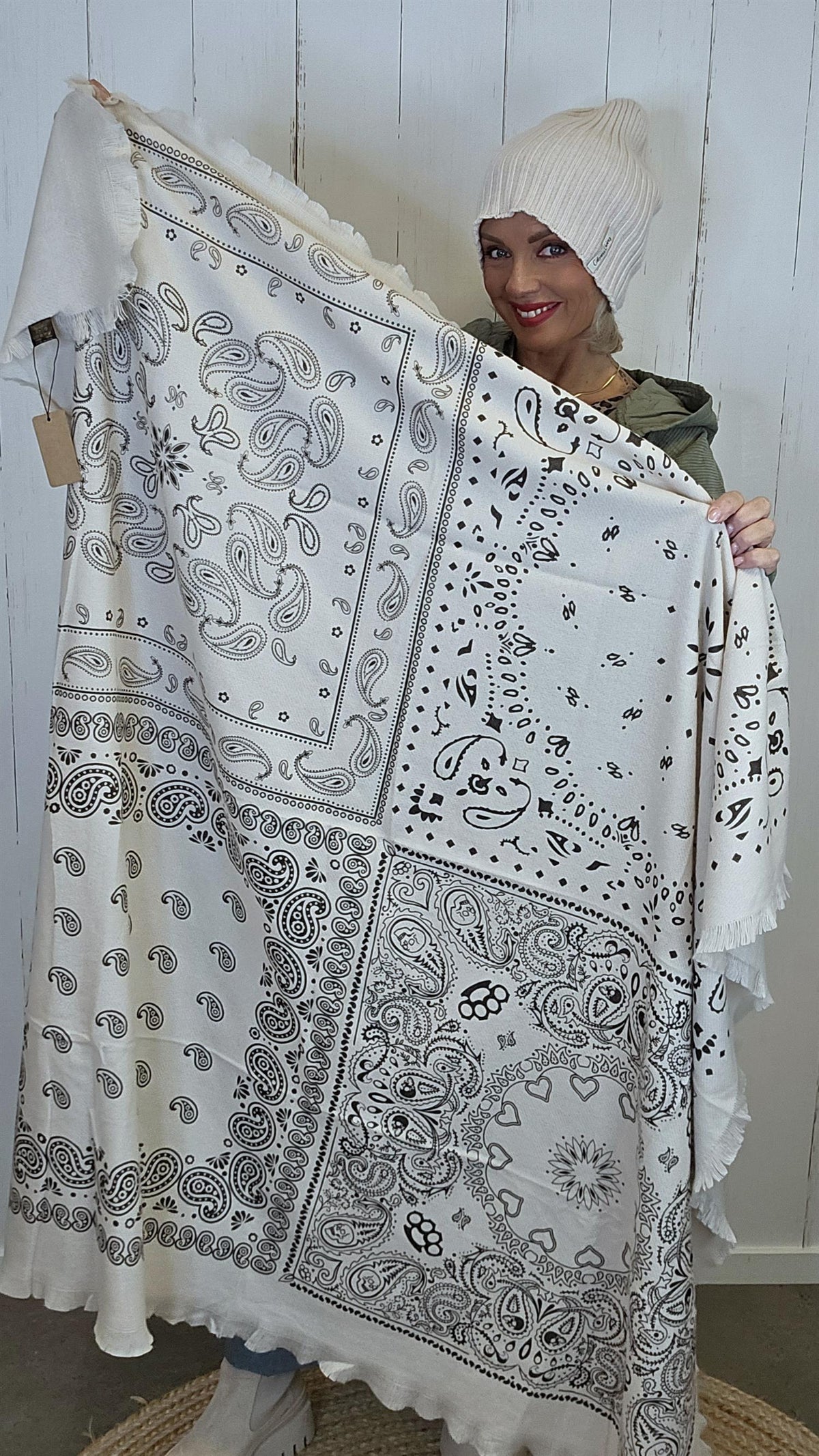Stacy skjerf lys beige