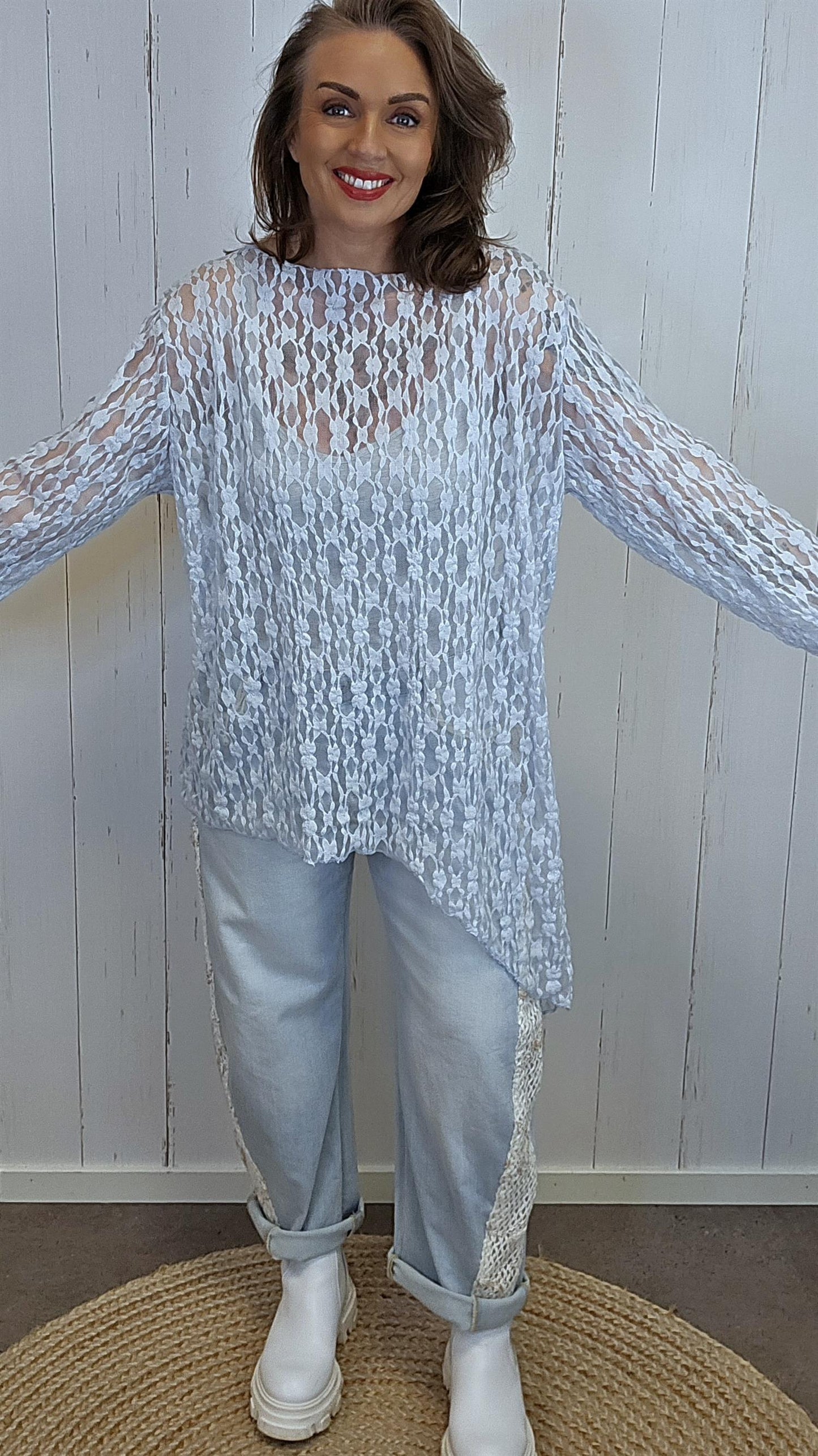 Olivia blondetopp lys blå