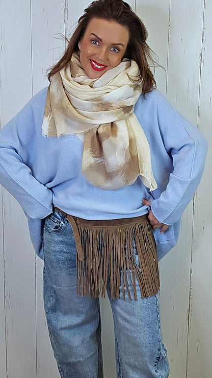 Anastasia skinn belte taupe