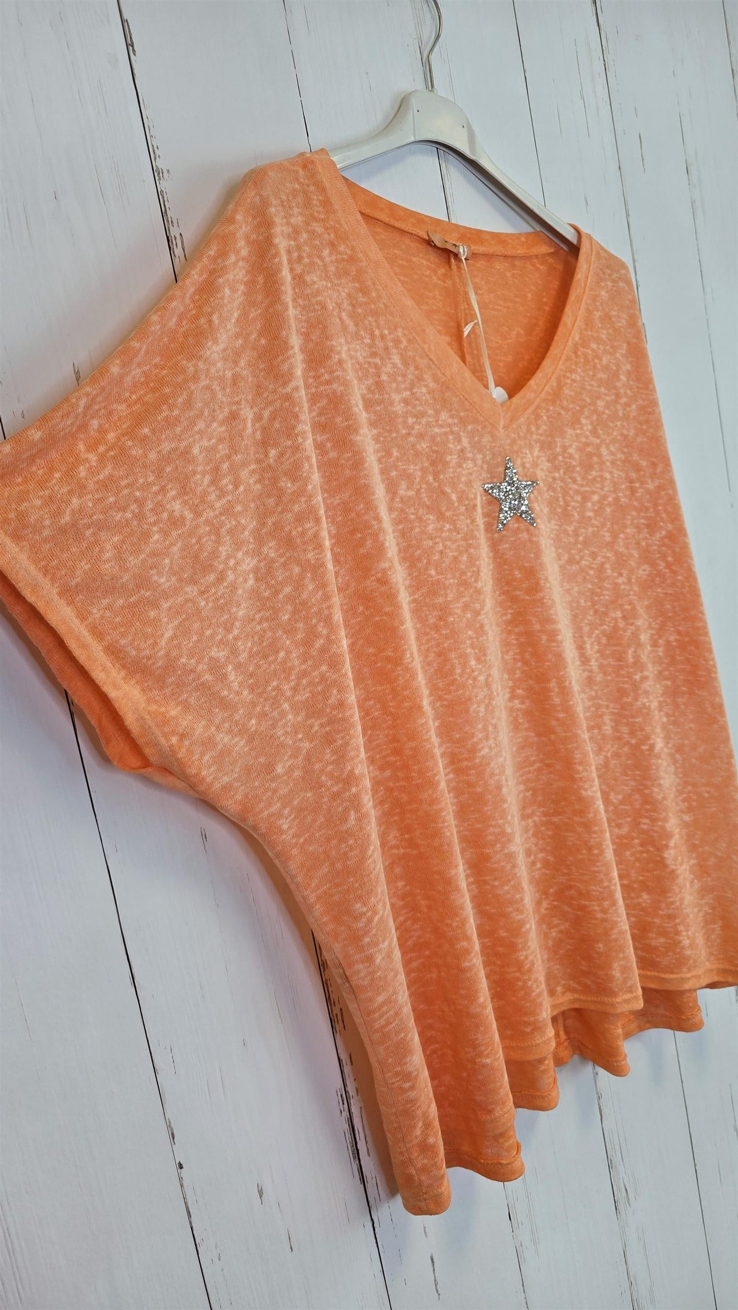 Oversized stjerne topp orange