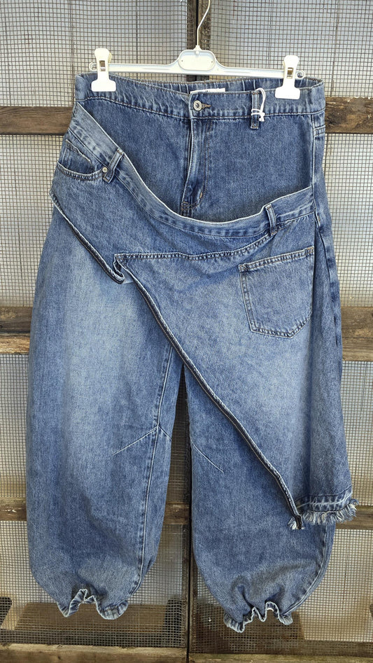 Yara baggy jeans med omslagsdetalj