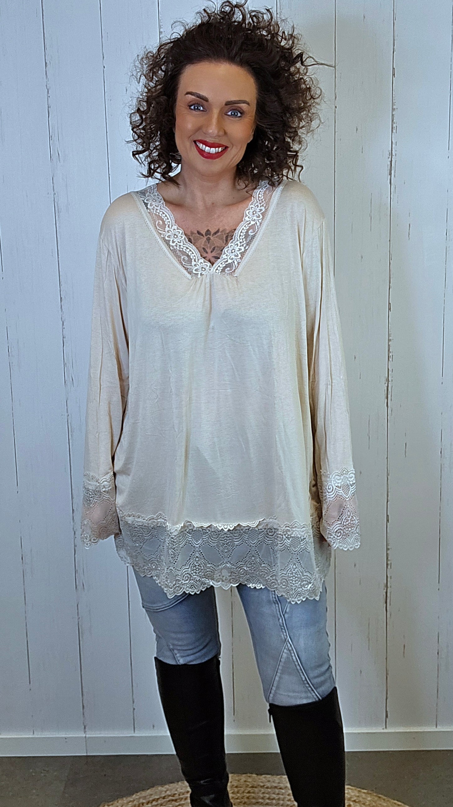Frenchy topp beige