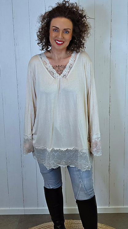 Frenchy topp beige