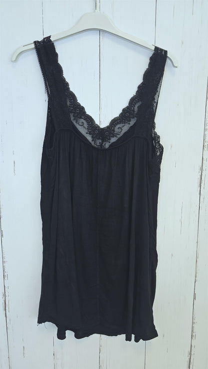 Amber Singlet med blonder svart