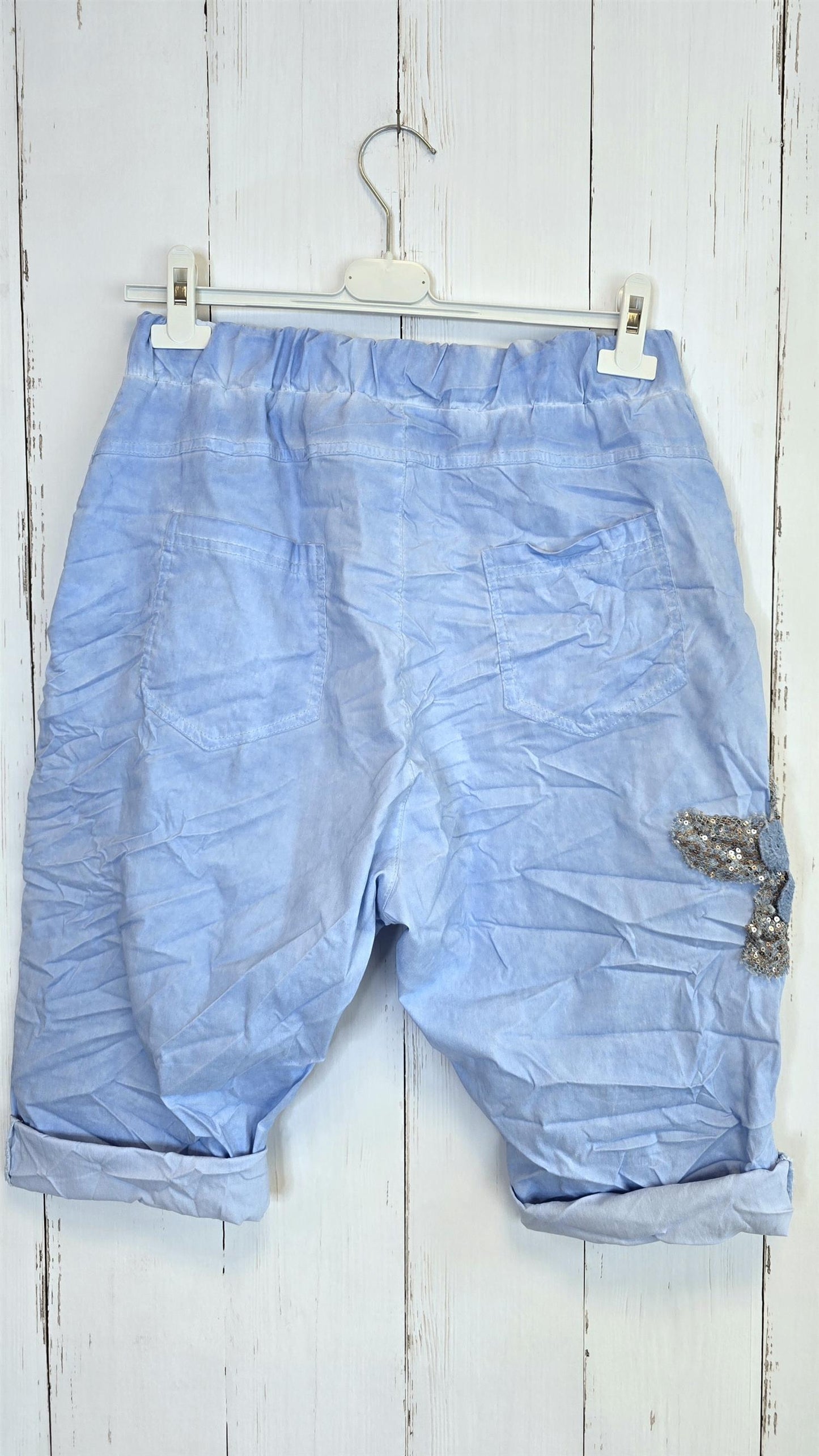 Elsa shorts i viskoseblanding blå